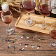 Ciondolo in lega di stile tibetano in stile 24 pz 12 e charms in vetro di vino con anello in ottone AJEW-AB00056-5
