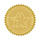 自己接着金箔エンボスステッカー  メダル装飾ステッカー  星の模様  5x5cm DIY-WH0211-018-1