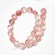 Chapelets de perles en verre de quartz de cerise G-S357-F014-2