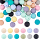 DICOSMETIC 72Pcs 12 Colors Silicone Loose Beads Round Rubber Beads Colorful Faceted Beads Colorful Round Silicone Beads Multiple Beads Kits for DIY Craft Bracelet Necklaces Jewelry Making SIL-DC0001-05-1