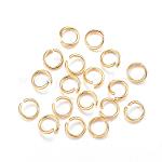 304 Stainless Steel Jump Rings, Open Jump Rings, Real 24k Gold Plated, 18 Gauge, 7x1mm