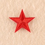 Tela de bordado computarizada para planchar / coser parches, accesorios de vestuario, apliques, estrella, rojo, 3x3 cm