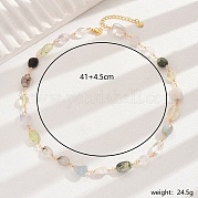 Винтажное женское колье с замком и воротником из латуни и самородков KF9712