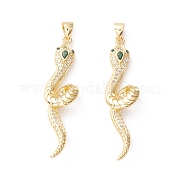 Латунные микро-паве зеленые кубические циркониевые подвески KK-D067-19G-RS
