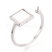 Квадратные латунные и ракушечные колышки для колец KK-N274-28P