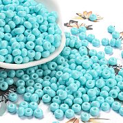 Стеклянные бусины с имитацией нефрита SEED-Z001-A-B06