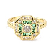 Восьмиугольное настоящее позолоченное кольцо-манжета 18k для женских украшений ZIRC-C021-02G-01