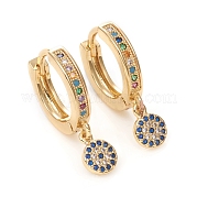 Серьги-кольца из латуни с микро-паве из фианита EJEW-G276-20G