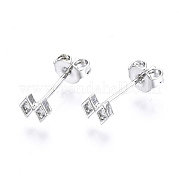 Серьги-гвоздики из циркония EJEW-T046-31P-NF