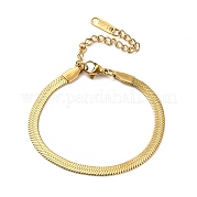 Ion Plating(IP) 304 Stainless Steel Herringbone Chain Bracelet for Men Women BJEW-E058-01C-G