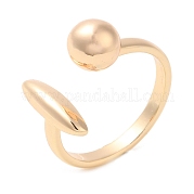 Brass Oval & Round Open Cuff Rings for Women RJEW-G288-03G