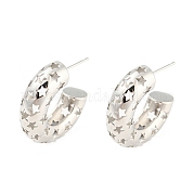 Серьги-гвоздики из латуни с полой звездой EJEW-K245-38P