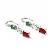 Серьги-гвоздики из латуни с кубическим цирконием EJEW-H091-27P