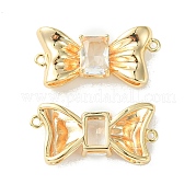 Brass Pave Cubic Zirconia Connector Charms KK-L208-01G-03