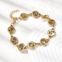 12 bracciale a catena con maglie in acciaio inossidabile 304 con costellazioni&nbsp;BJEW-I239-01G-08