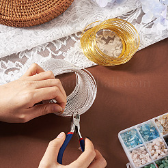 2 Stück 2 Farben strukturierter Memory-Perlendraht aus Eisen zum Wickeln von DIY-Schmuck&nbsp;MW-TA0001-06B