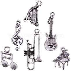 Set di strumenti musicali pendenti della lega di stile tibetano&nbsp;TIBEP-PH0004-17AS