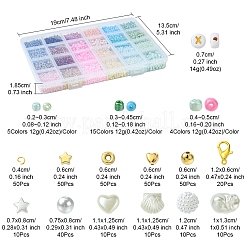 Fai da te semi di vetro e perle di plastica e imitazione di perle kit per la creazione di gioielli&nbsp;DIY-FS0008-15