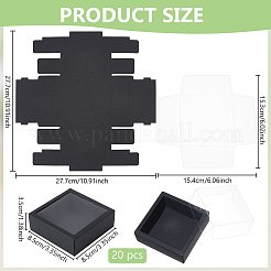 Cajas de galletas de papel cuadradas con ventana de pvc transparente&nbsp;CON-WH0098-16A-01