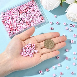 300pcs 6 Arten undurchsichtige Acryl-Emaille-Perlen&nbsp;MACR-YW0004-26