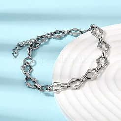Conjuntos de joyería de pulsera y collar de cadena de eslabones de acero inoxidable 304&nbsp;SJEW-L199-20P