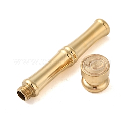 Goldfarbener Wachssiegel-Stempelkopf aus Messing mit bambusstabförmigem Griff&nbsp;LS-STAM-K001-05G-Q
