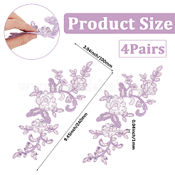 4 paio di applicazioni in pizzo ricamato con paillettes in poliestere&nbsp;DIY-GF0013-81A