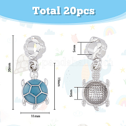 20 Stück Legierung Kadett blau Emaille europäischen baumeln Charms&nbsp;MPDL-DC0001-02