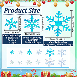 6 sachet de confettis en plastique de 6 styles en forme de flocon de neige&nbsp;DIY-OC0010-53