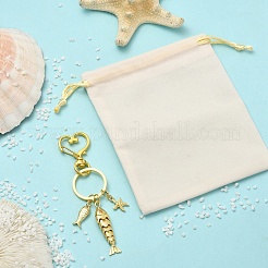 Portachiavi in ottone micro pavé di zirconi cubici e lega oceanica&nbsp;KEYC-YW00273