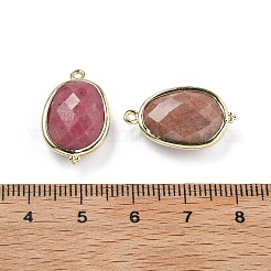 Ciondoli connettore ovali sfaccettati in rodonite naturale&nbsp;G-H323-02G-15
