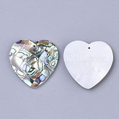 Einseitige natürliche Abalone-Muschel / Paua-Muschel-Anhänger&nbsp;X-SSHEL-N034-16