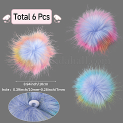 6 Stück weicher Pomponball aus Kunstfuchsfell&nbsp;FIND-SC0020-45