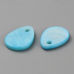 Mit Süßwassermuscheln gefärbte Anhänger&nbsp;LS-FIND-WH0421-06C