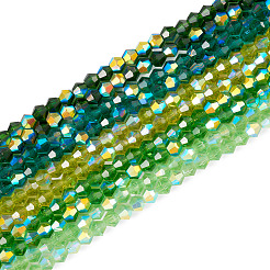 10 fili 5 fili di perline di vetro trasparente elettrolitico di colori&nbsp;EGLA-TA0013-78C
