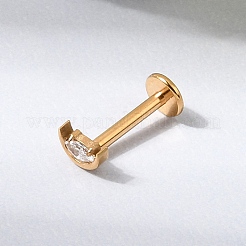 F136 Titan Pavé klare Zirkonia Mond Labrets mit Innengewinde&nbsp;ME-CBA9828-01G