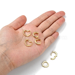 3 Paar 3 Stil klare Zirkonia Herz & Rechteck & Ring Creolen&nbsp;EJEW-YW0001-05