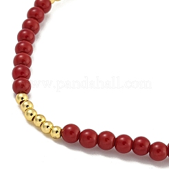 Bracelets en laiton plaqué avec perles rondes en cristal pour femmes&nbsp;BJEW-B106-20G-03