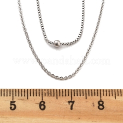Collane a doppio strato in ottone&nbsp;NJEW-D302-52P