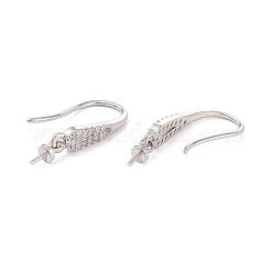Ganci per orecchini in ottone con micro pavé di zirconi con placcatura a cremagliera&nbsp;ZIRC-F126-06P