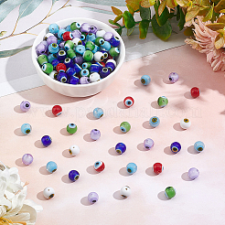 144 stücke 6 farben handgemachte bösen blick runde perle&nbsp;LAMP-NB0001-76B