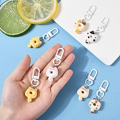10 Stück Donut-Anhänger aus Kunstharz mit Cartoon-Katze&nbsp;KEYC-YW00205