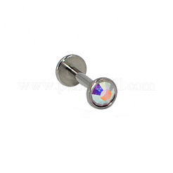 G23 Titan Zirkonia flach rund 17 Gauge gewindelose Labrets für Frauen Männer&nbsp;WG1F07B-02