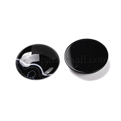 Natürlich gefärbte und erhitzte schwarze Achat-Cabochons&nbsp;G-B085-02A-03