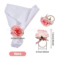Künstliche rosenblume serviettenringe&nbsp;AJEW-WH0314-75