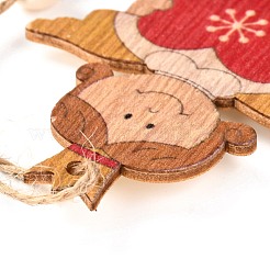 Décorations de grand pendentif en bois thème de noël&nbsp;HJEW-F011-02