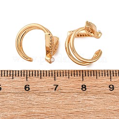 Orecchini a polsino a coda di pesce in ottone micro pavé di zirconi cubici trasparenti&nbsp;EJEW-Z127-05G