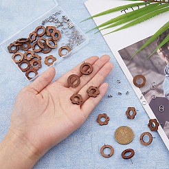 16 paire de boucles d'oreilles à tige en bois à 2 styles&nbsp;DIY-DC0002-88