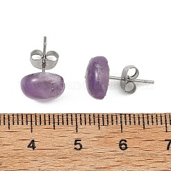 Ohrstecker aus Natursteinmischung und Edelstahl 304&nbsp;EJEW-JE07079