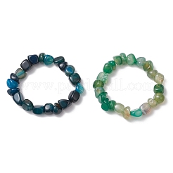 2 bracciale elastico con perline di agata naturale per uomo e donna&nbsp;BJEW-JB11957